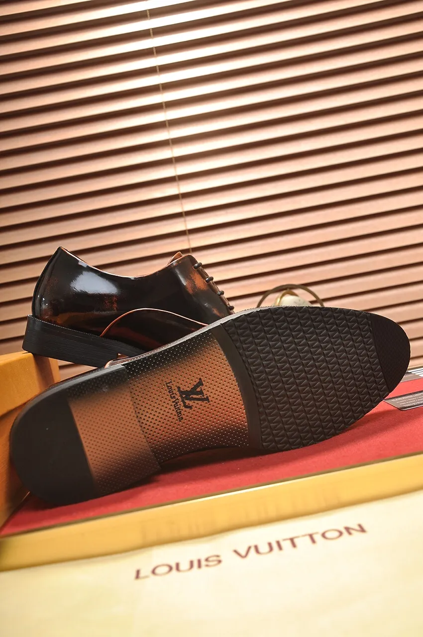 Men's shoes💰460💶【LOUIS VUITTON】(sheepskin lining) new cowhide LV formal shoes🎩🎩❗️🆘made one to one at the counter🎩original quality, imported cowhide upper➕full sheepskin lining➕original rubber outsole, {high quality visible}👣Size: 38-45 (45 custom-made)